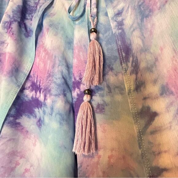 apana Resort Palazzo Pants Womens Size S Blue Purple Pink Ethereal Tie Dye NWT - Picture 4 of 12